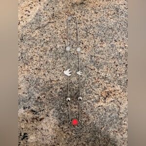 Marc By Marc Jacobs Charm Save the Birds Dove Logo Ball Chain Pendant Necklace